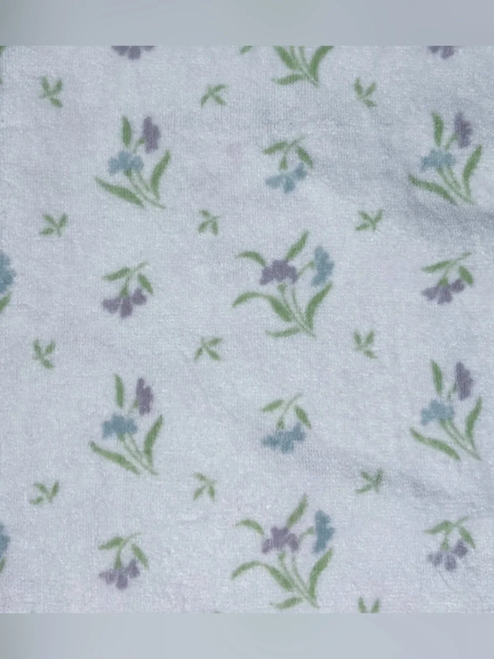 Vintage Floral Bath Towel Satin Trim Cottage Grandma Core USA Made STAINED READ